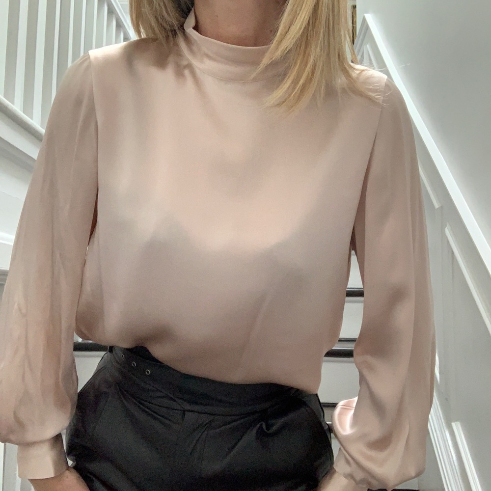 Vince satin high neck blouse